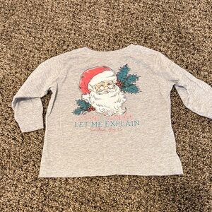 Gray Santa Long Sleeve Kids Tee